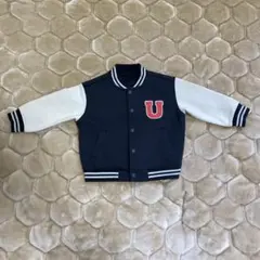 UNIQLOキッズ用 ネイビー ホワイト ジャケット U刺繍　90センチ