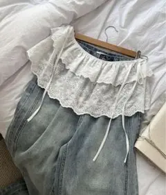 SHEIN shein DAZY レース スカート フリル ホワイト
