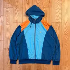 NIKE ナイロンジャケット フード付 L 切替カラー Y2K スポーツMIX