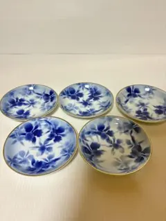 （5枚セット）　深川製磁　花柄 皿 5枚セット　金縁 陶磁器