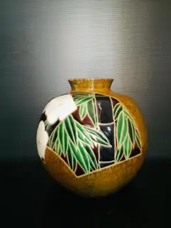 A239【希少】壺屋焼 小橋川清正 作 赤絵魚紋 壺 - メルカリ