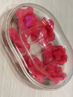 【ソープトレイ】ピンク 花薔薇雑貨フラワーお風呂石鹸ケース 小物入れ ばら