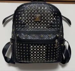 スタッズ ストーン バックパック リュック クロコダイル風