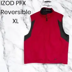 IZOD リバーシブルベスト XL レッド ダークグレー USA古着 フリース
