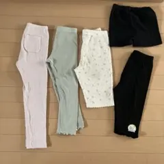 レギンス　まとめ売り　インナーパンツ　ワッフル　黒　花柄　レギンスパンツ