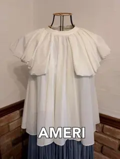 AMERI アメリ　BALLOON SHOULDER BLOUSE ホワイトのサムネイル