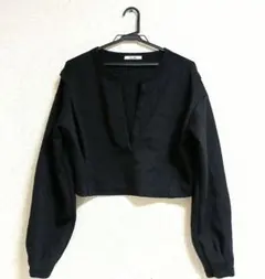 GeeRA ブラック クロップド丈 長袖 トップスのサムネイル