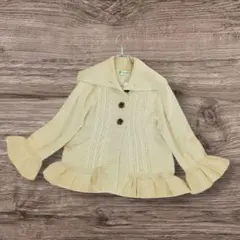 Aylesbury フリルカーディガン M ベージュ ケーブル編み ガーリーのサムネイル