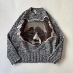 【美品】KRIZIAUOMO イタリア製　アニマル柄　ウールアルパカニット