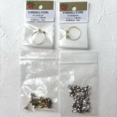 コイルリング　ピアス　石座付　アドバンストクリスタル　4mm セット