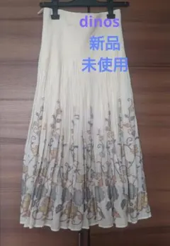 ディノス 花柄刺繍 フレアスカート ロング丈 アイボリー　日本製のサムネイル
