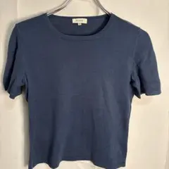 SCAPA スキャパ 半袖 ニット カットソー ネイビー 38のサムネイル