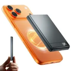 モバイルバッテリー 軽量 小型 MagSafe対応10000mAh PSE認証