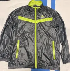 adidas CLIMAPROOF ナイロンジャケット ジャージ 黒/蛍光黄