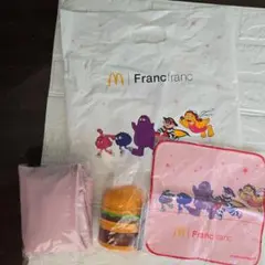 マクドナルド 福袋 2026 Franc franc　(金券なし)　ピンク　3点