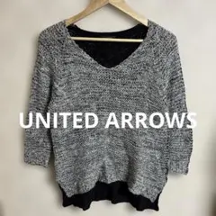 UNITED ARROWS ウール シルク混紡素材 ニット七分袖八分袖 日本製
