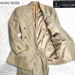 ヒューゴボス CERRUTI❣️カジュアルスーツ　M　ダブル　ベージュ　ドイツ製