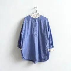 AMERICAN HOLIC 青と白のストライプ長袖シャツ　オーバーサイズ