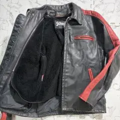美品】Schott 641 立ち襟シングルライダースジャケット ボアライナー付