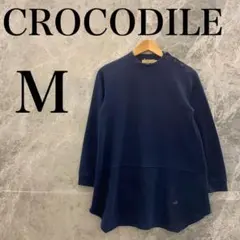 クロコダイル レディース M 紺 トレーナー チュニック スウェット 長袖のサムネイル