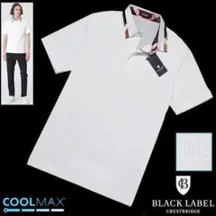 新品M ブラックレーベル クレストブリッジCBチェック エンブレム半袖ポロシャツ