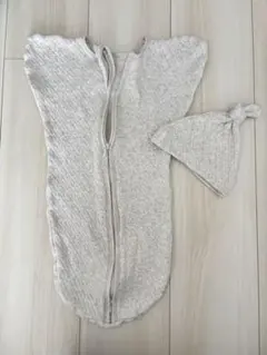 SOWAN スワドル　杢オートミール　Sサイズ　ニット帽付き