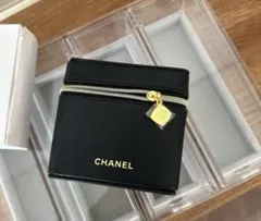 CHANEL ブラック レザー リップケース ポーチ