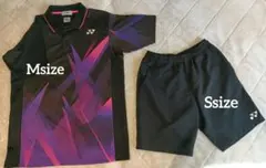 ヨネックス テニスウェア セット　ウェアМ　短パンS　黒紫