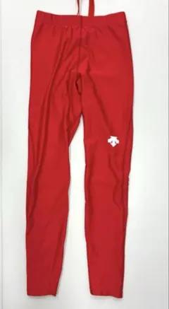 【中古】デサント　ロングタイツ　DRN−7301P 赤　サイズS