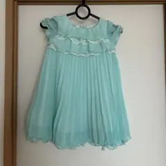 キッズドレス フォーマルワンピース 水色 プリーツ レース 発表会 結婚式120