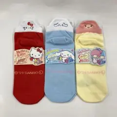 新品未使用 刺繍ヒールソックス キティ/シナモン/キキララ 22-24cm大人用のサムネイル