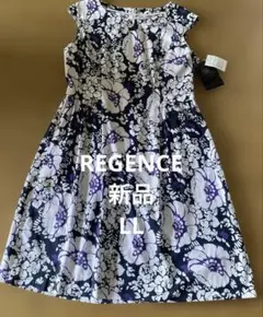 REGENCE花柄 ノースリーブ ワンピース ネイビー ホワイト新品のサムネイル
