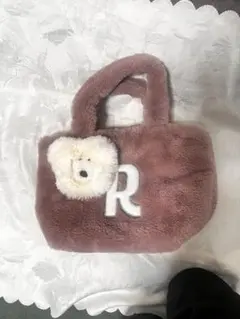 ファー トートバッグ クマの顔付きチャーム限定