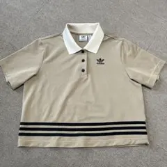 adidas Originals ポロシャツ ベージュ 半袖　S sizeのサムネイル