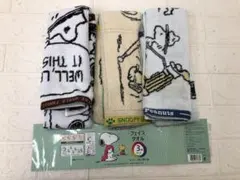 西川 スヌーピーフェイスタオル３枚セット 34x80cm