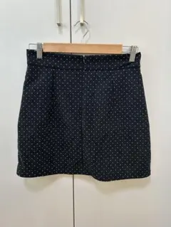 ドット柄 コーデュロイ ショートパンツ ブラック