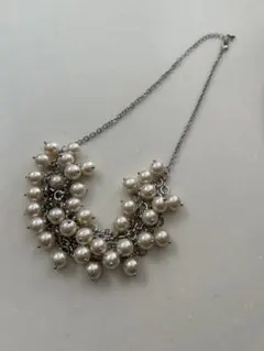 パールビーズ ネックレス シルバー