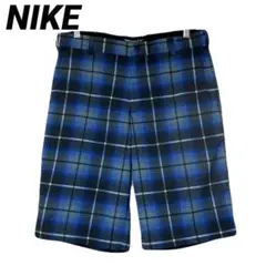 NIKE GOLE ナイキ ストレッチ チェック柄 ショート ハーフパンツ 美品