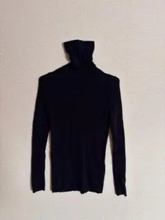 UNIQLO ユニクロ 紺色のメリノリブタートルネックセーター長袖