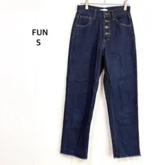 FUN ファン◉デニム ジーンズ 濃紺切りっぱなし裾 ハイウエスト レトロパンツのサムネイル