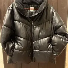 GAP フェイクレザー ダウンジャケット ブラックのサムネイル