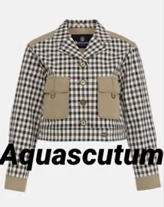 超美品ほぼ新品 Aquascutumチェックブルゾンのサムネイル