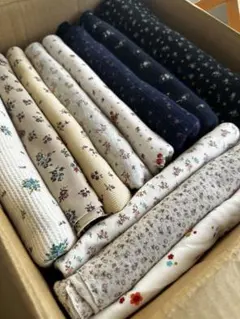 小花柄ニット生地まとめ売り10枚セット 花柄 ワッフル 天竺 100サイズ