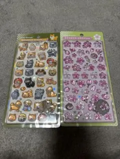 ボンボンドロップシール 和柄 柴犬 桜 2枚セット【国内正規品】