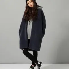 JEANASIS ジーナシス ファーコート ネイビー 美品