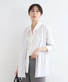 希少タグ付き　インディヴィ　接触冷感ドレープカーディガン　グレー　UVカット春夏のサムネイル
