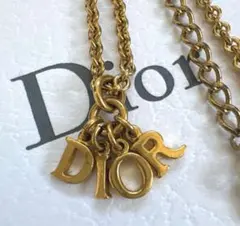 人気！ヴィンテージDior ディオール ゴールド ロゴチャーム ネックレス