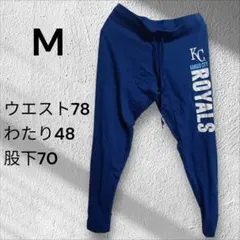 二*ナ様 海外古着 スウェットパンツ ブルー M 薄手