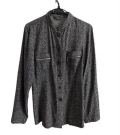 TOGA XTC レオパードスタンドカラーシャツ　グレー