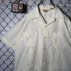 60s ヴィンテージ ボーリングシャツ 開襟 レーヨン ボックスシャツ古着